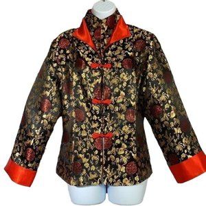 Silver Dragon Kimono Jacket Red Gold Size XXL